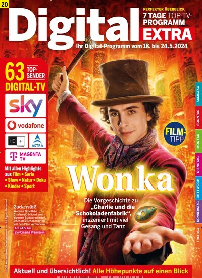 Titelbild der Ausgabe 20/2024 von Digital EXTRA. Diese Zeitschrift und viele weitere Programmzeitschriften als Abo oder epaper bei United Kiosk online kaufen.
